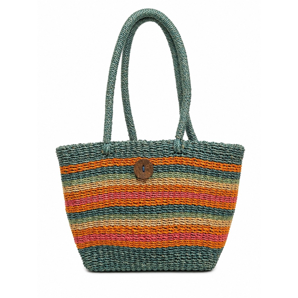 Croft & Barrow Vintage Y2K Multicolor Boho Beach Woven Vacation Shoulder Bag